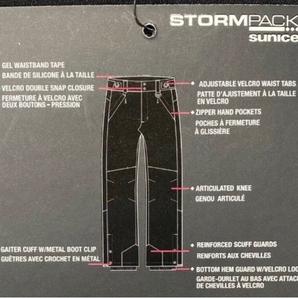 Sun Ice Size Medium Stormpack Insulated Cargo Ski/Boarding Pants Black - Picture 14 of 15